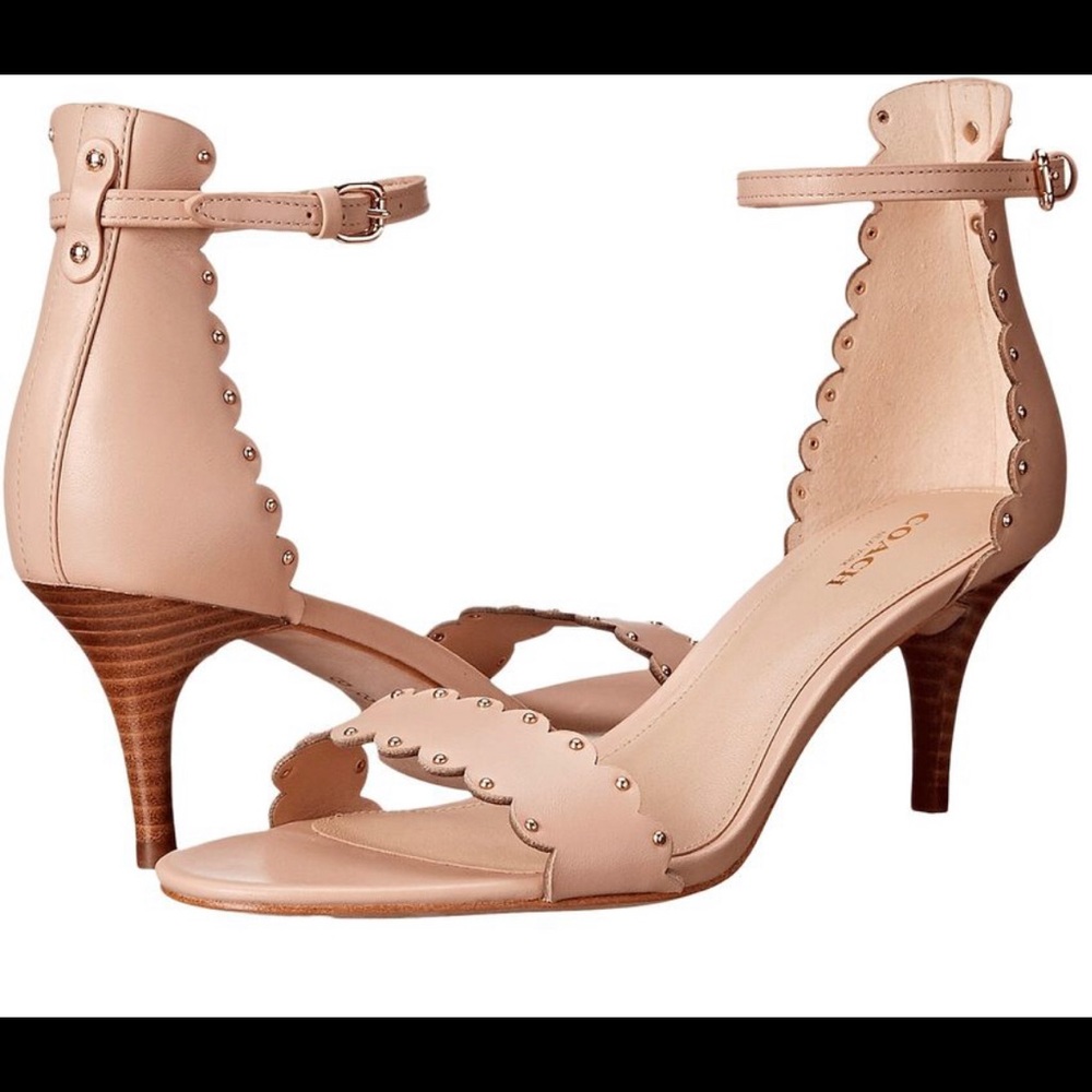 Coach leather Monica sandal in nude/ tan